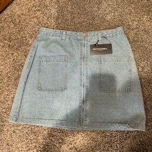 Pretty Little Thing Jean Zip Up Skirt
